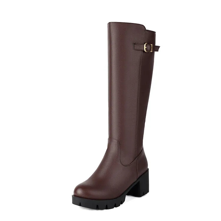 Faux Suede Ankle Boots - 5cm Flat Heel with Belt Buckle Detail