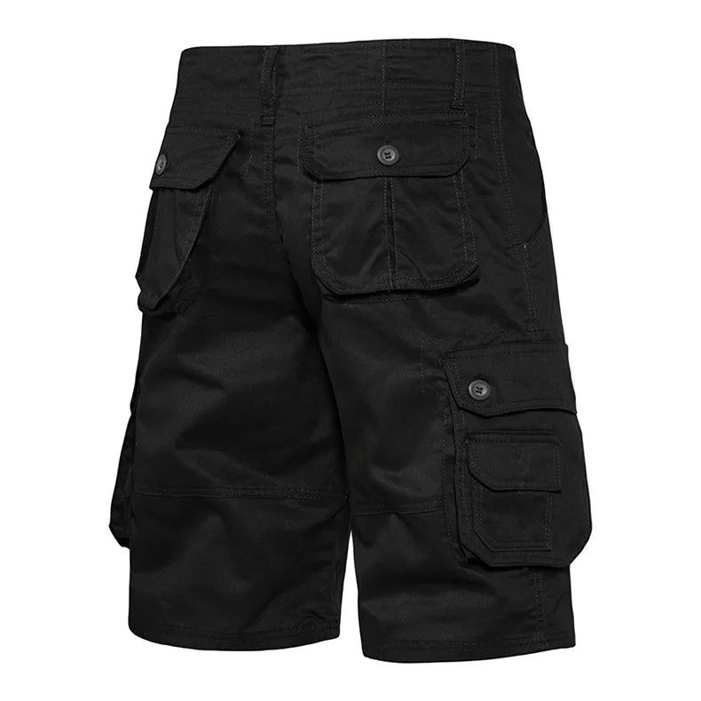 Men's Cotton Cargo Shorts - Multi Pocket Knee Length Summer Shorts