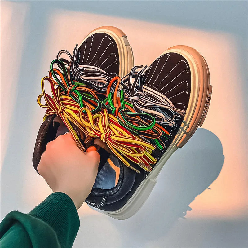 Men's Casual strap Design  Skateboard Trainers Sneakers