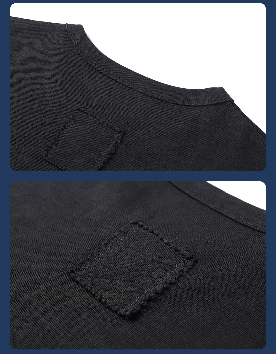 Men's Heavyweight Cotton T-Shirt with Letter Embroidery