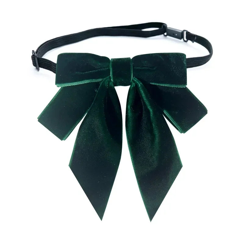 Women's Velvet Bow Tie Brooch - Elegant Collar Pin Accessory
