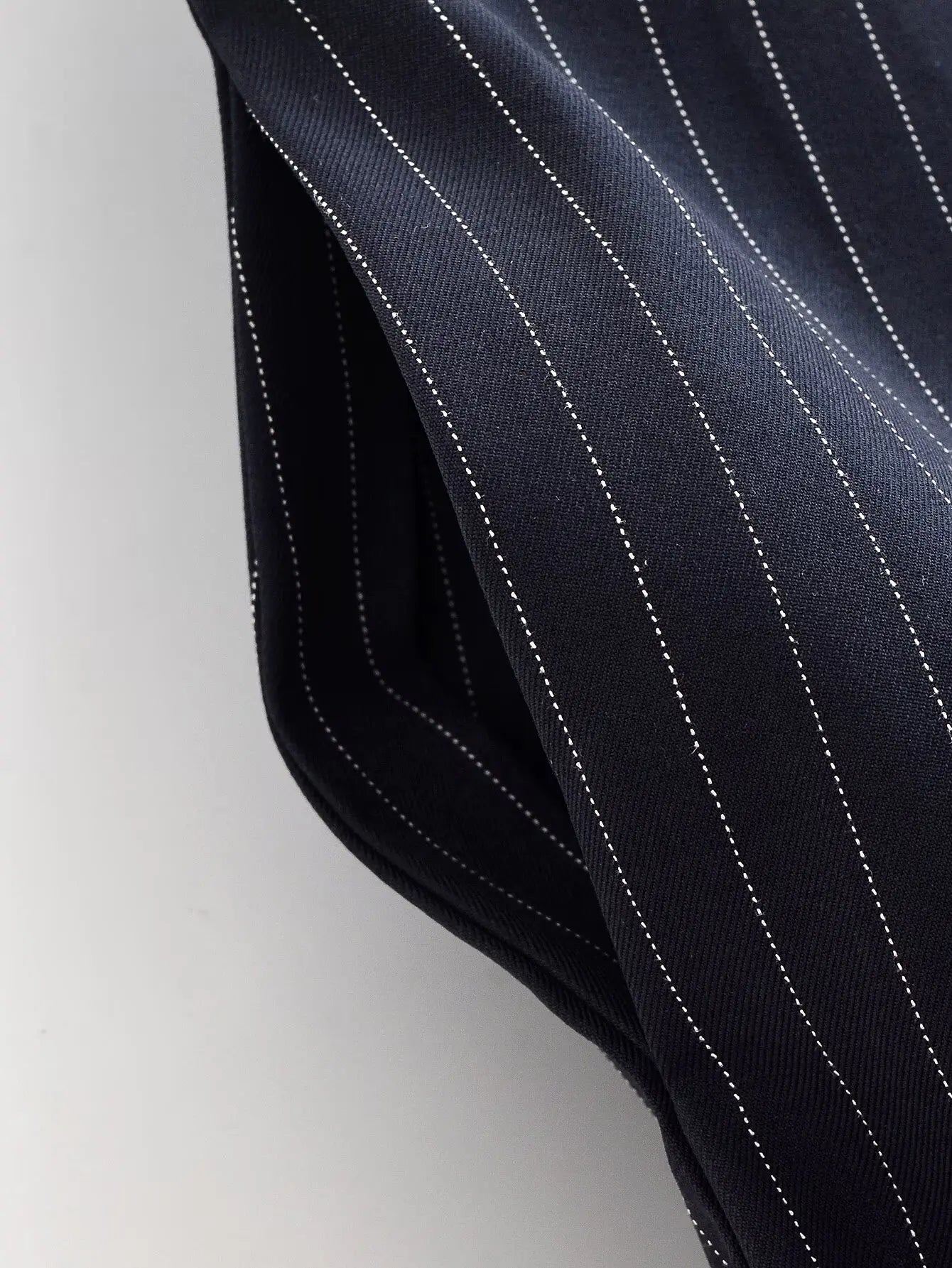 Vintage Striped Pleated Wide Leg Pants - High Waist Office Casual Trousers