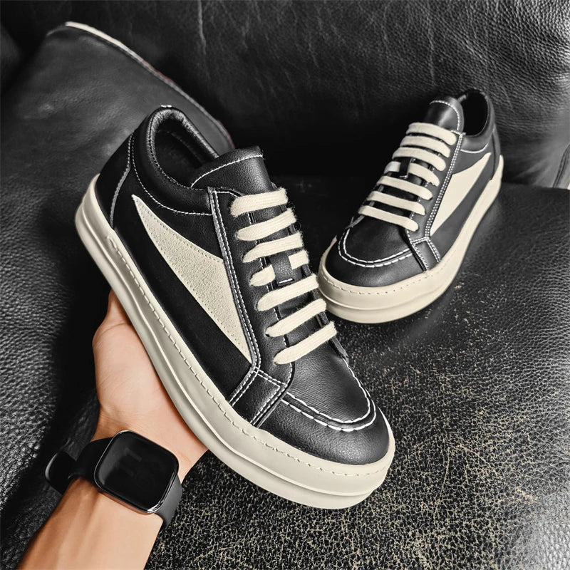 Men's Vulcanized Sneakers - Lace-Up Skateboarding Shoes