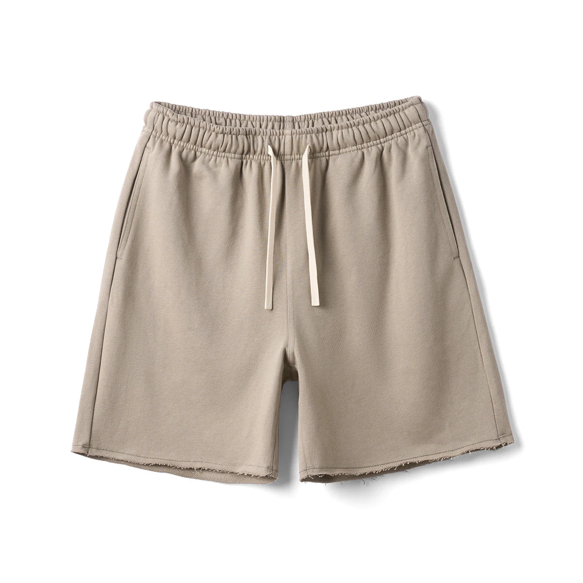 Men's Oversize Athletic Shorts - 390gsm Drawstring Raw Hem Running Shorts