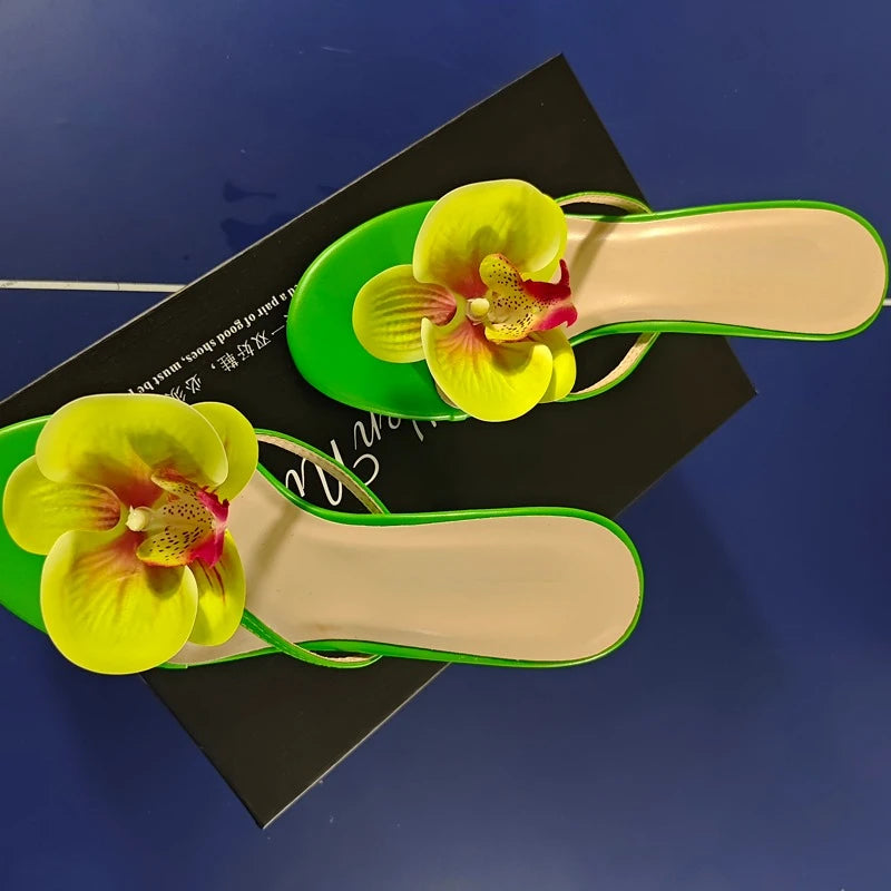 Women's Butterfly Flip Flops - High Heel Beach Sandals