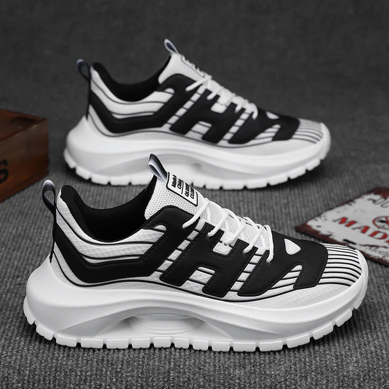 Men's Casual Sneakers Breathable Lace Up Platform Trainers Shoes