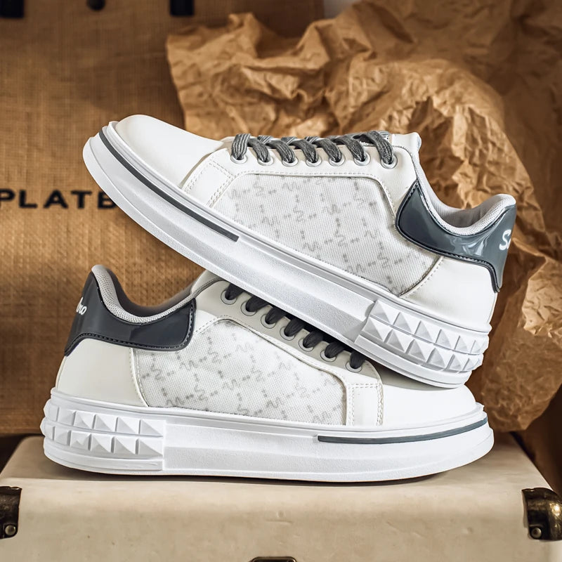 Men's Platform Skateboard Vulcanized Sneakers - Breathable Running Tennis Shoes