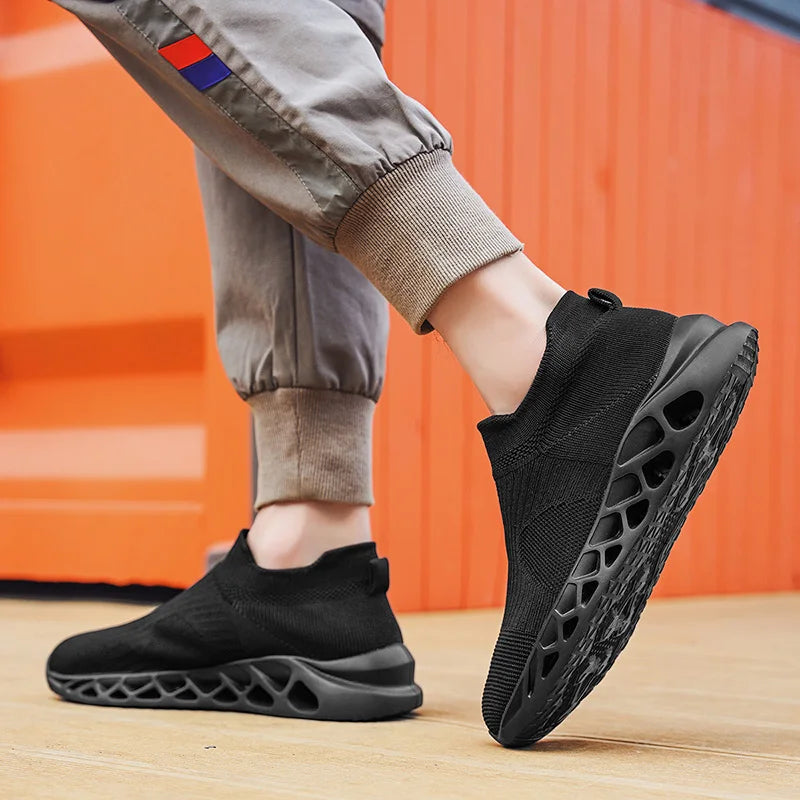 Men's Slip-On Platform Sneakers - Casual Running Sports Trainers