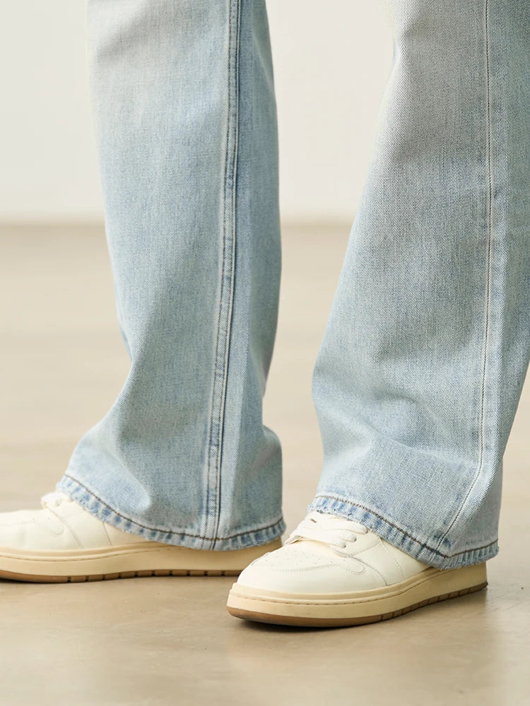 Men's High Standard Loose Relaxed 13.8oz 100% Cotton Ripped Denim Jeans - Plus Size