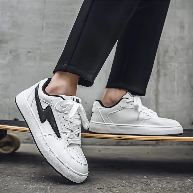 Men's Casual Sneakers Lightning Design Platform Skateboard Shoes Tennis Sports Shoes Outdoor Comfortable Vulcanized Sneakers