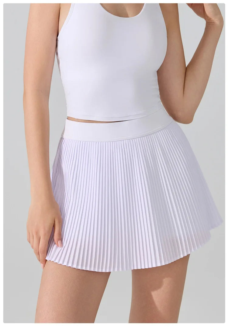 Women's Tennis Skirt with Pockets - 2-in-1 Athletic Skort for Sports