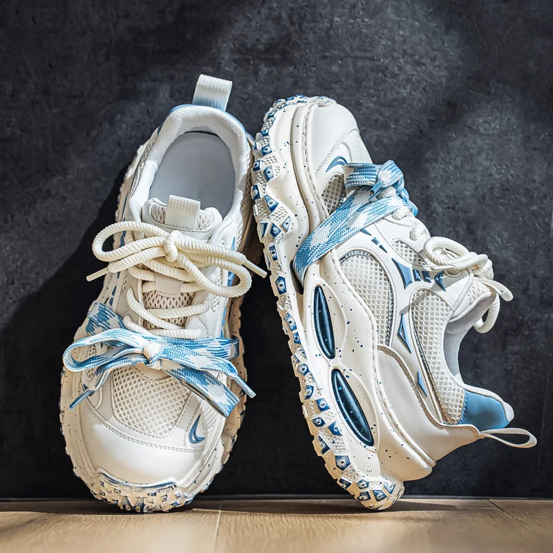 Platform Strap Sneakers - Men's Breathable Skateboard & Tennis Trainers