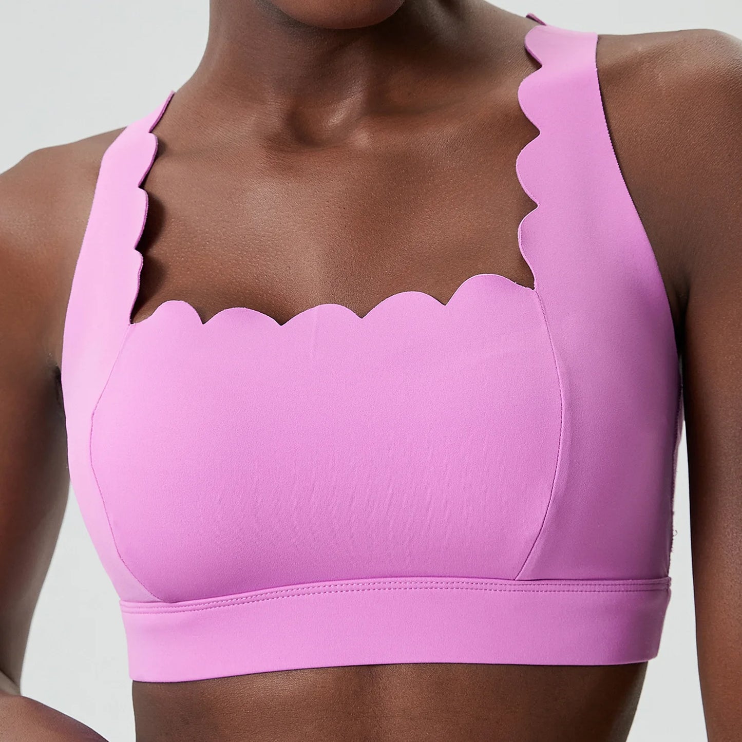 Women's Buttery Soft Fitness Yoga Bra Square Neckline Gym Crop Back Sports Vest