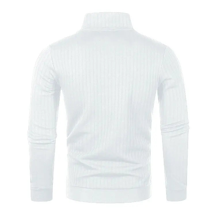 Half Zip Knitted Pullover - Men's Casual Stand Collar Sweater