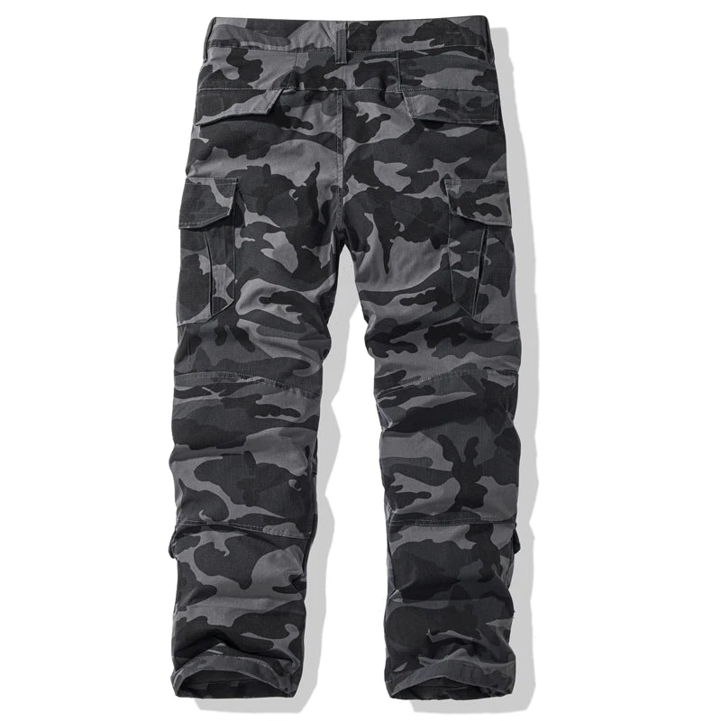 Men's Camouflage Cargo Pants - Military Style Multi-Pocket Joggers