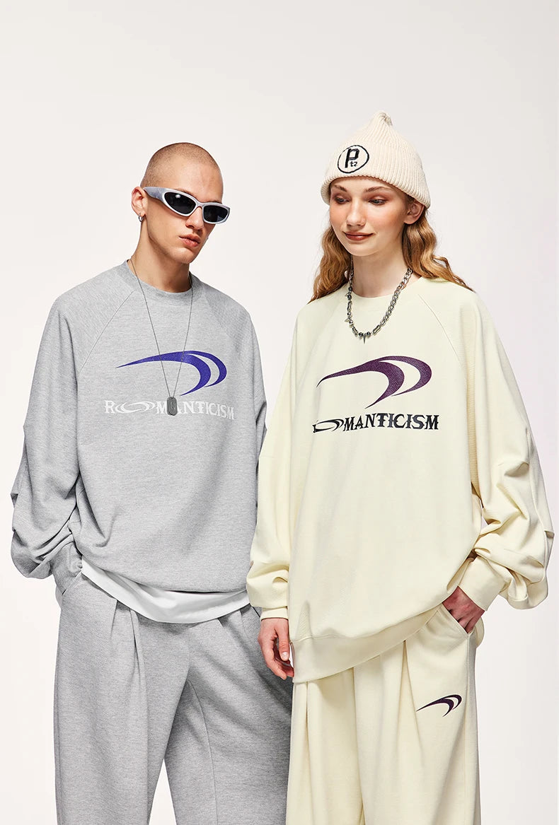 Unisex Drop Shoulder Oversized Sweatshirt Unisex Crewneck Pullovers