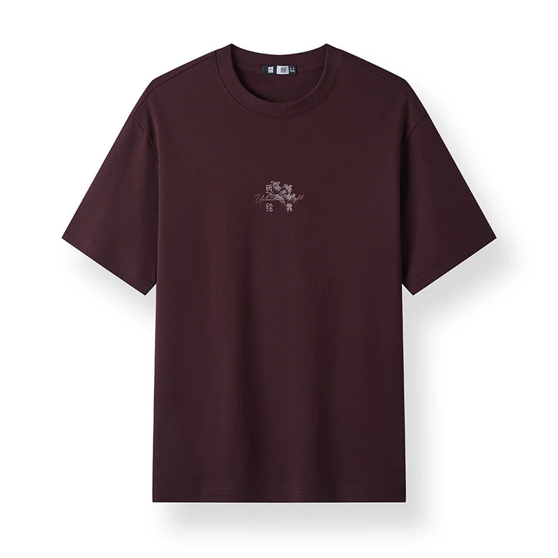Men's Chinese Style Embroidered T-Shirt - Short Sleeve Casual Top Autumn 2025