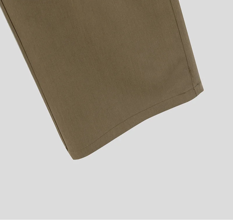 Men's Summer High Waist Pantalons Zipper Long Trousers