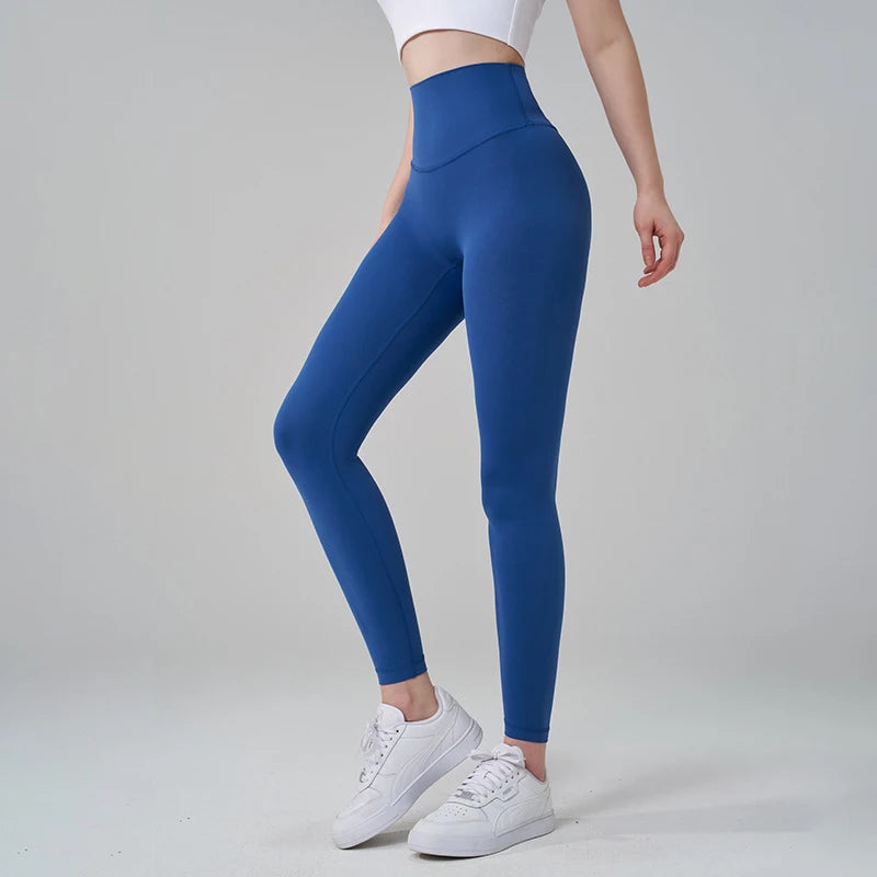 High Waist Nylon Yoga Leggings - Breathable Fitness Tights