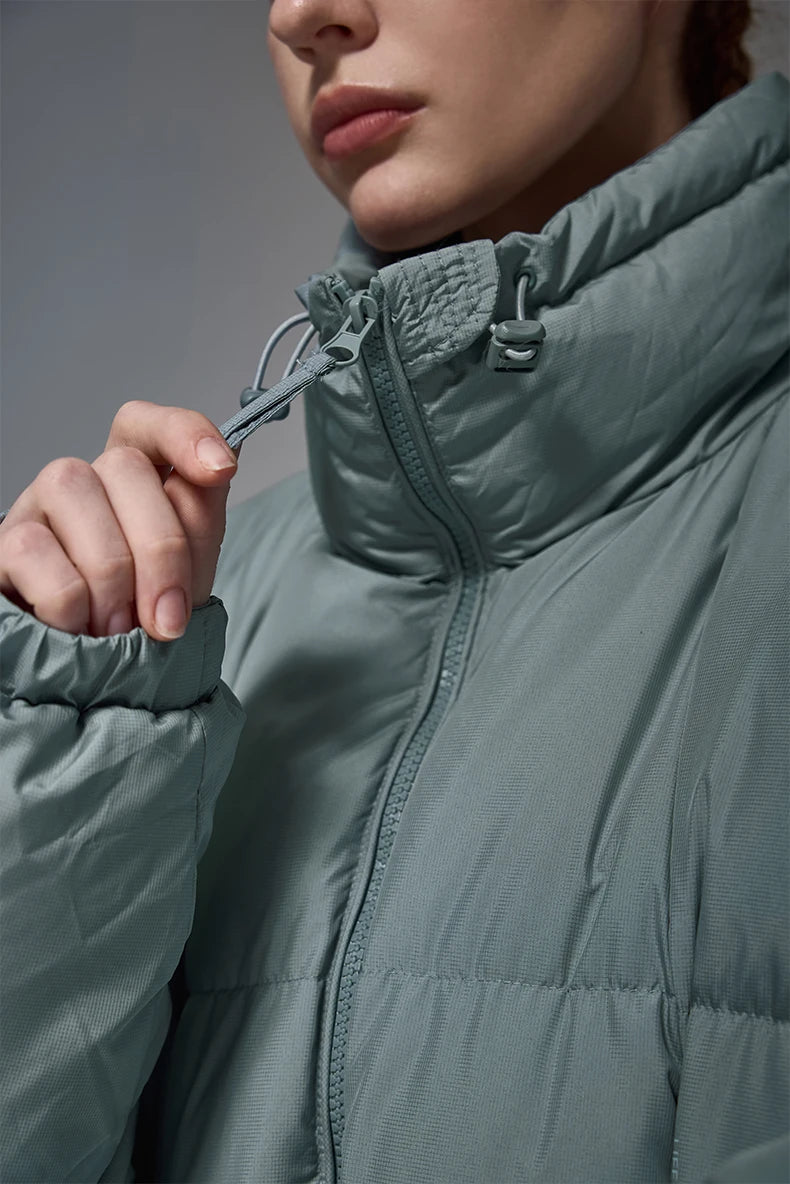 Minimalist Down Jacket Unisex - 90% Down Fill High Collar Winter Outerwear
