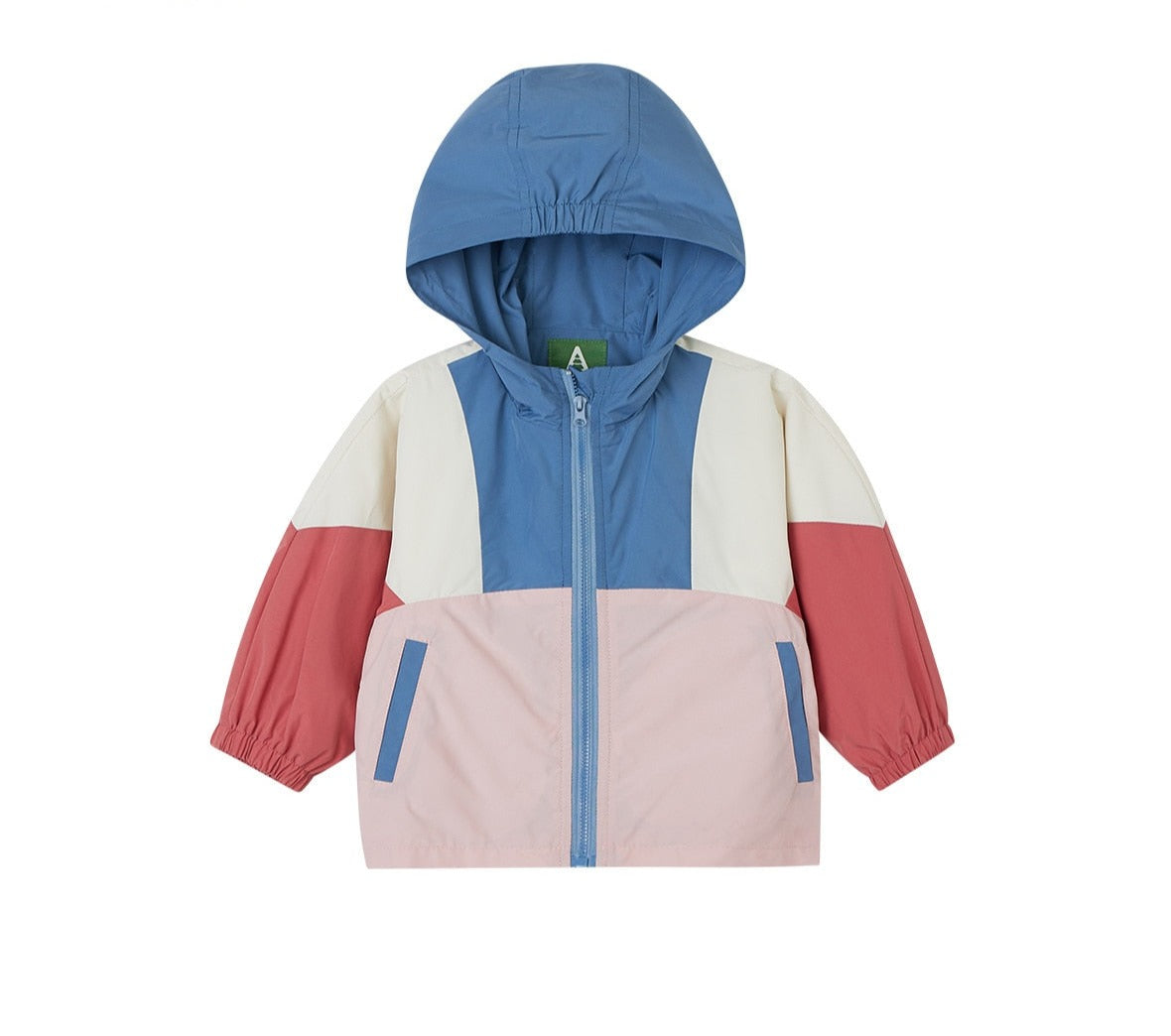 Children's Patchwork Hooded Outwear Windbreaker