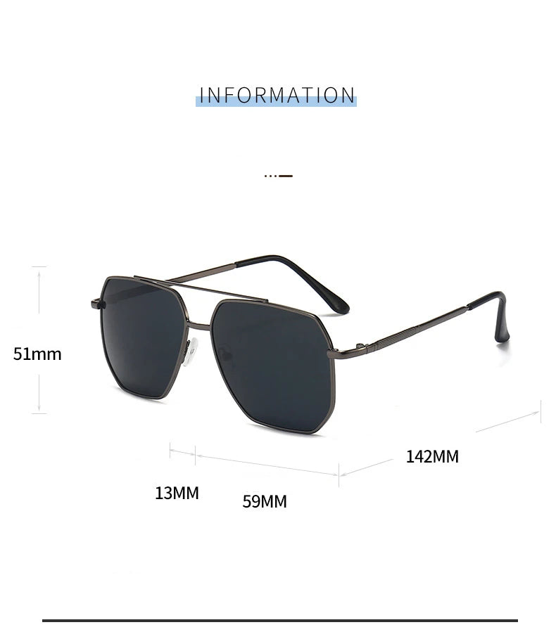Double Beam Sunglasses - Retro Toad Mirror Driving Eyewear with UV400