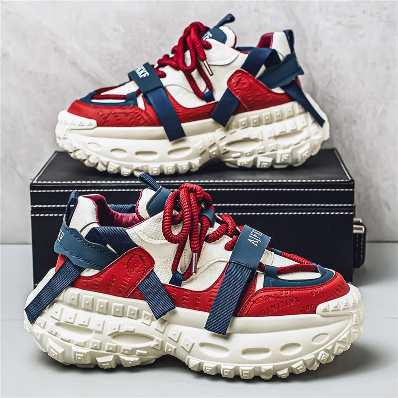 Men's Casual Platform Sports Shoes Lace Up Sneakers