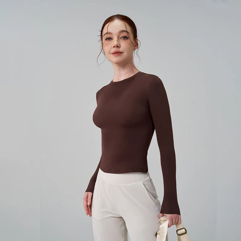 Long Sleeve Gym Top - High Elastic Breathable Yoga Fitness Workout T-Shirt