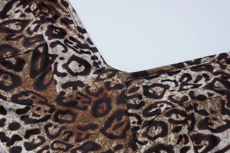 Leopard Animal Print Bodysuit - Women Backless Sleeveless One Piece