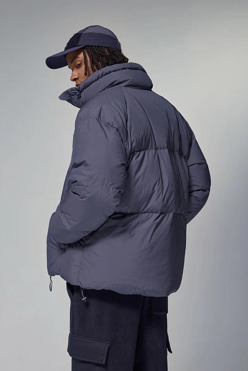 Minimalist Down Jacket Unisex - 90% Down Fill High Collar Winter Outerwear
