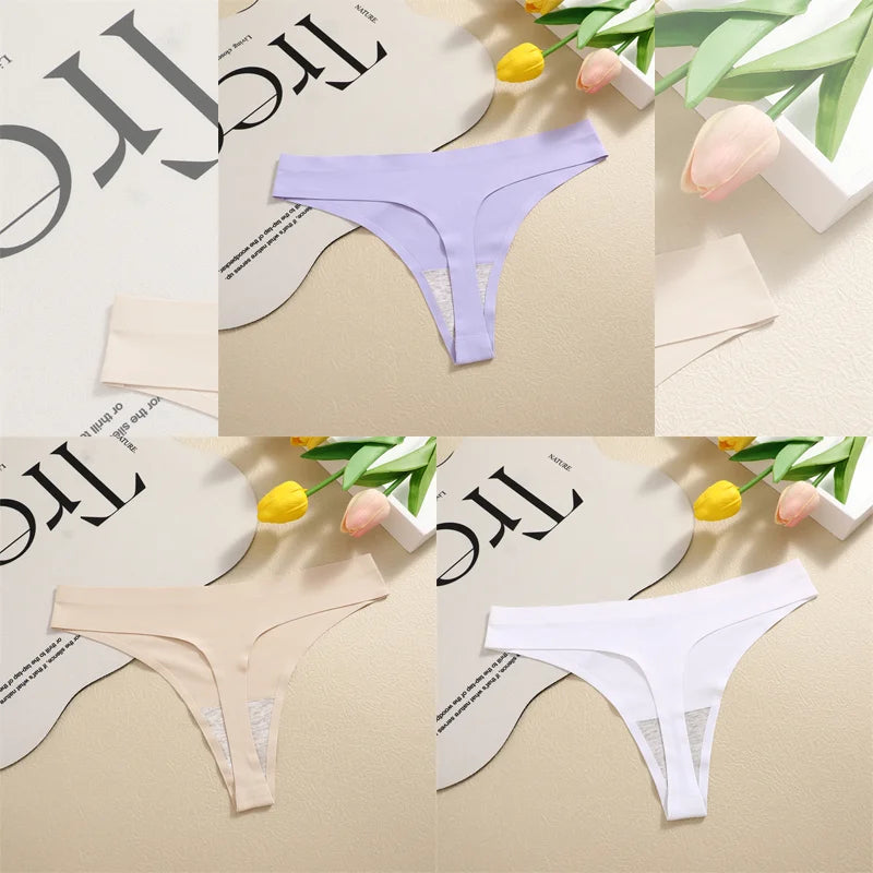 Women's Seamless Satin Thong 3-Pack