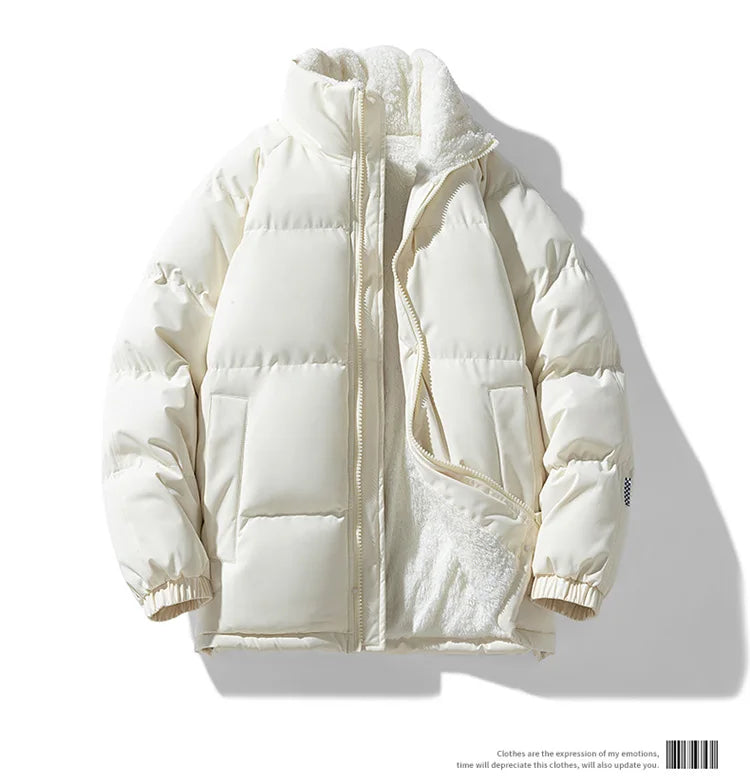 Men's Slim Fit Thickened Padded Jacket | Fur-Lined | Stand Collar | Bungee Hem | 8 Colours | S–XXXL