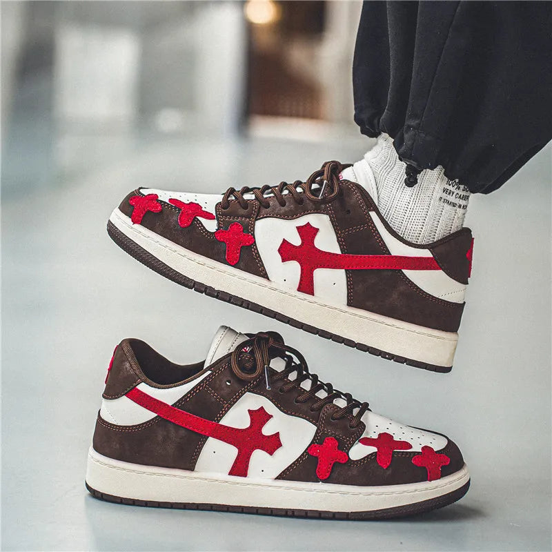 Men's Cross-Design Sneakers - Running & Basketball Trainers