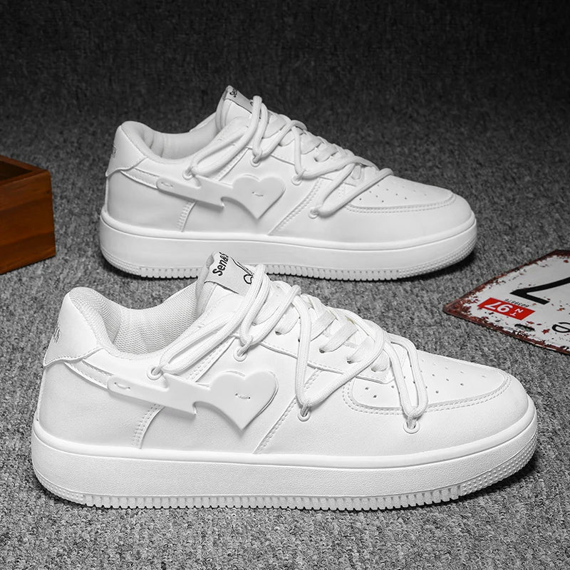 Men's Casual Creative Heart Tennis Sport Running Skateboard  Sneakers Walking Jogging Trainers