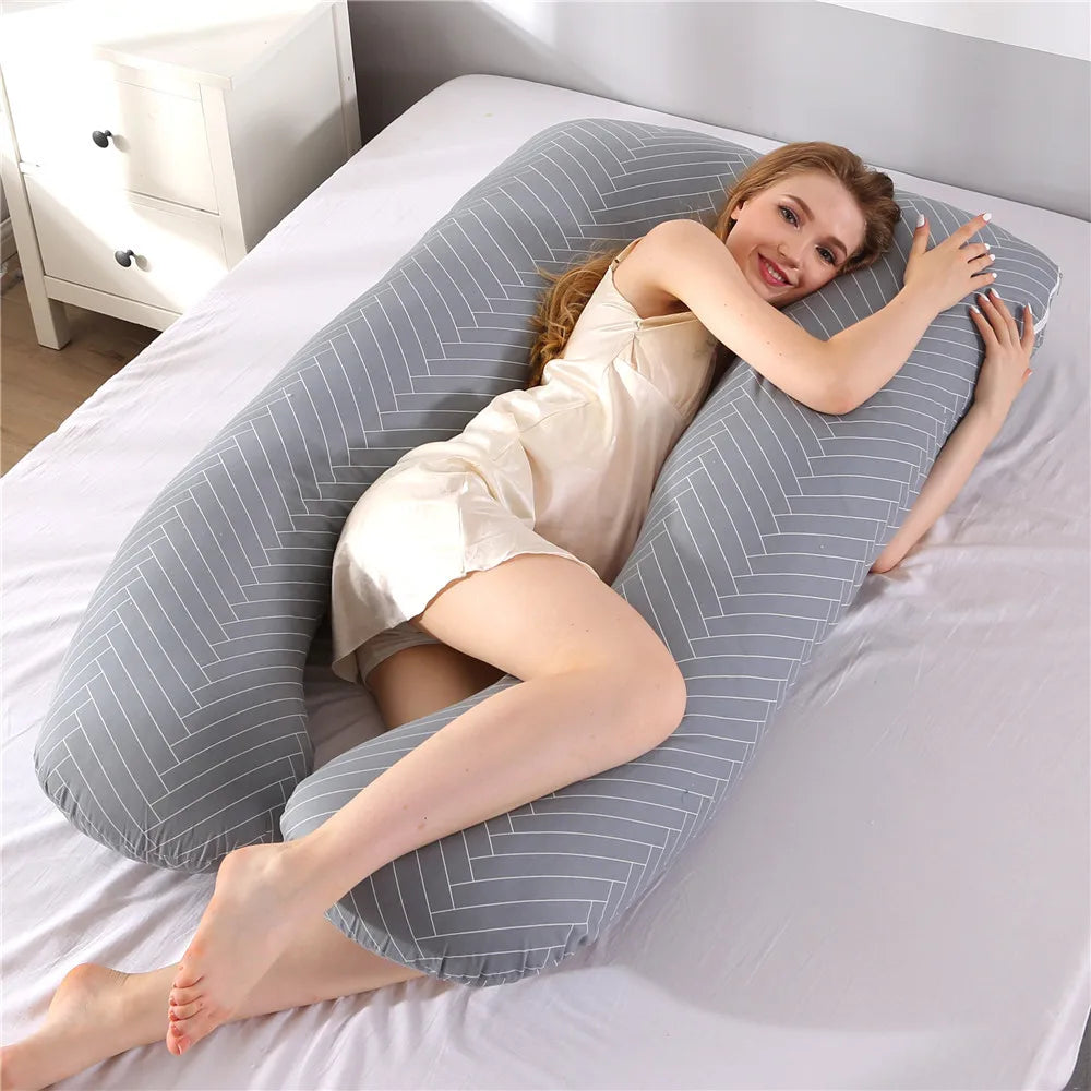 Pregnancy Pillow 130x70cm - Maternity Support Cushion for Sleep & Nursing