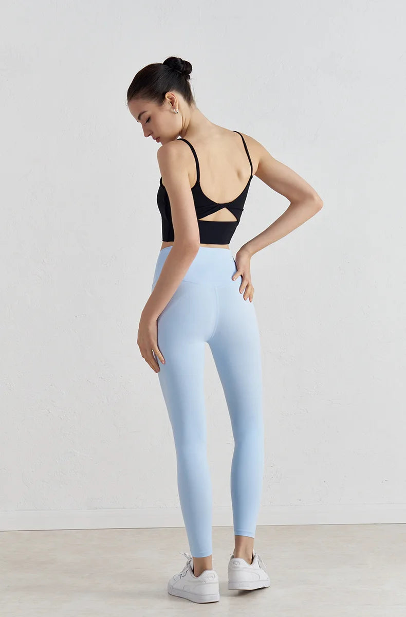 Bowknot Back Sports Bra - Thin Strap Yoga Fitness Bra with Elastic Support