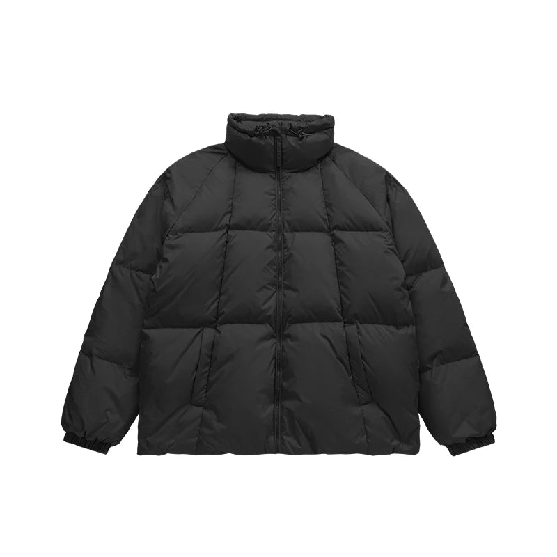 Minimalist Down Jacket Unisex - 90% Down Fill High Collar Winter Outerwear