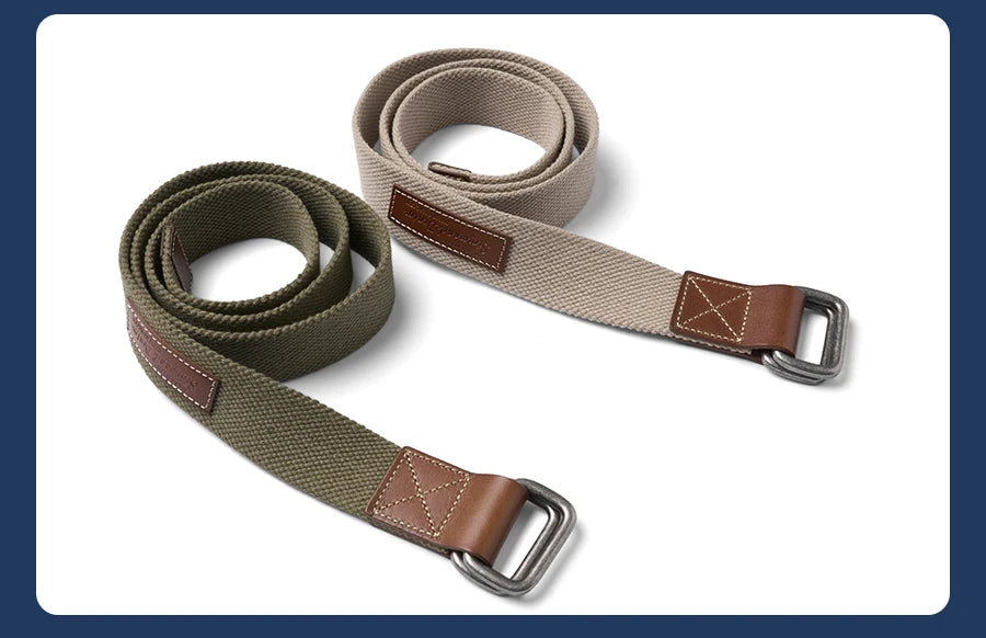 Unisex Double Ring Buckle Belt