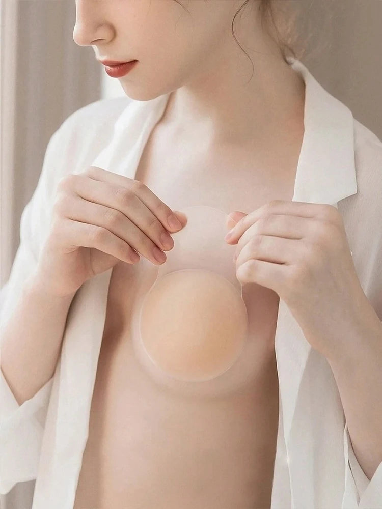 Women's Reusable Invisible Push Up Bra Nippe Cover Seamless Self-Adhesive Lift Up Stickers Bra Strapless Lingerie