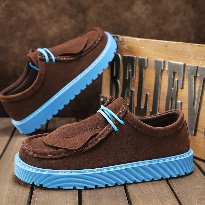 Men's Casual Platform Sneakers - Lace-Up Tennis Sports Shoes