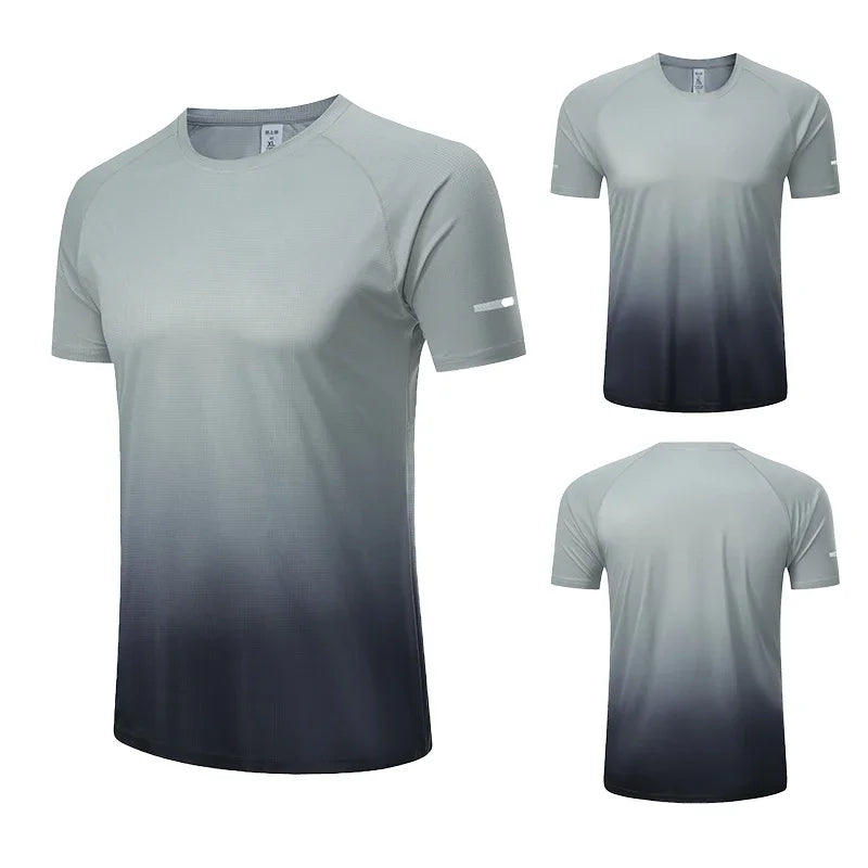 Men's Ice Silk Short Sleeve Running Exercise Sweatshirt Training  Sports T-Shirt