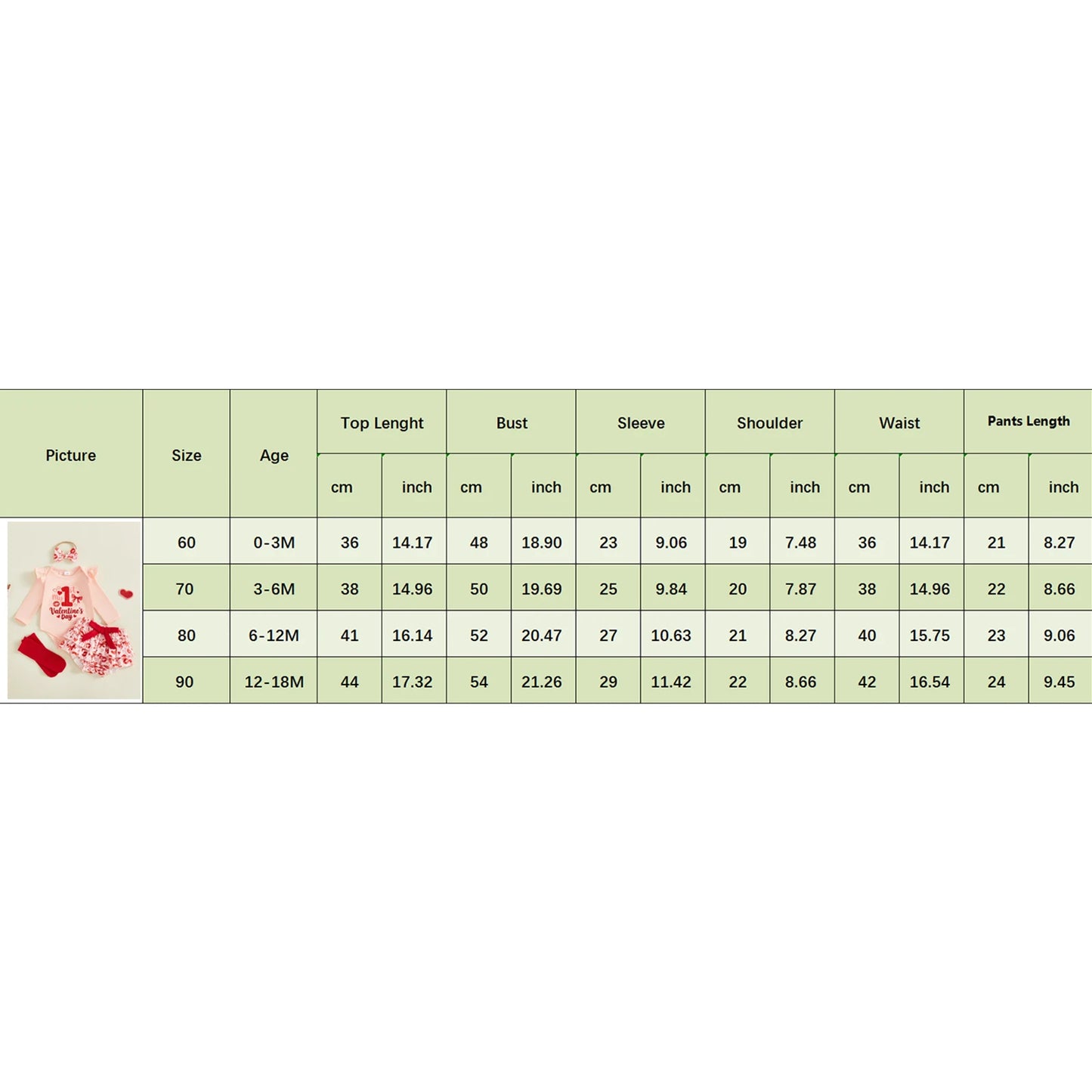 Baby Girls Valentine's Day 4-Piece Outfit Set - Romper, Skirt, Leg Warmers & Headband