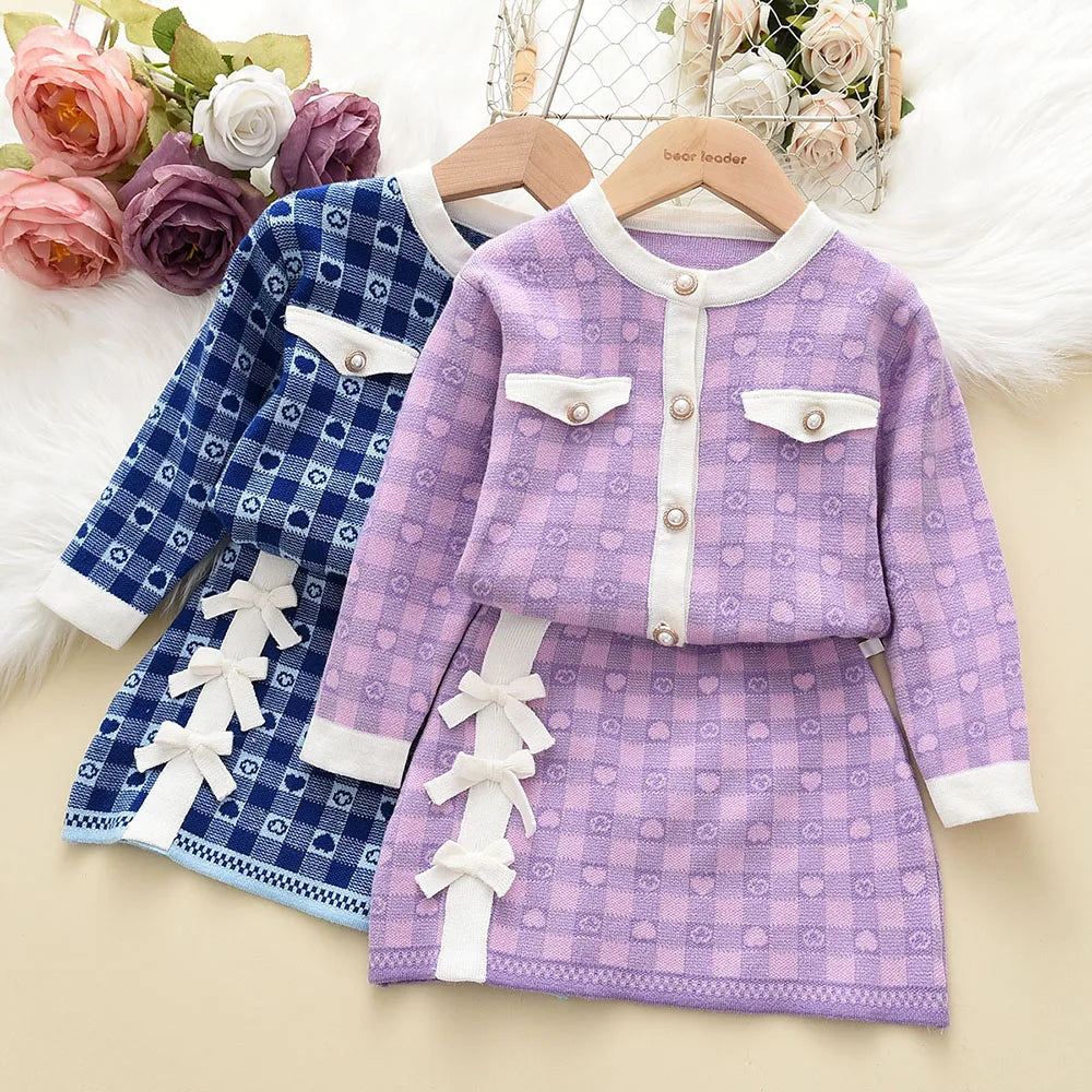 Children's Girl's Knitted Sweet Outfit Set