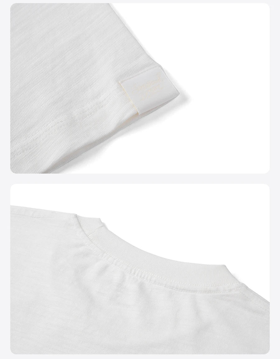 Heavyweight 300gsm Slub Cotton Oversized T-Shirt with Letter Embroidery