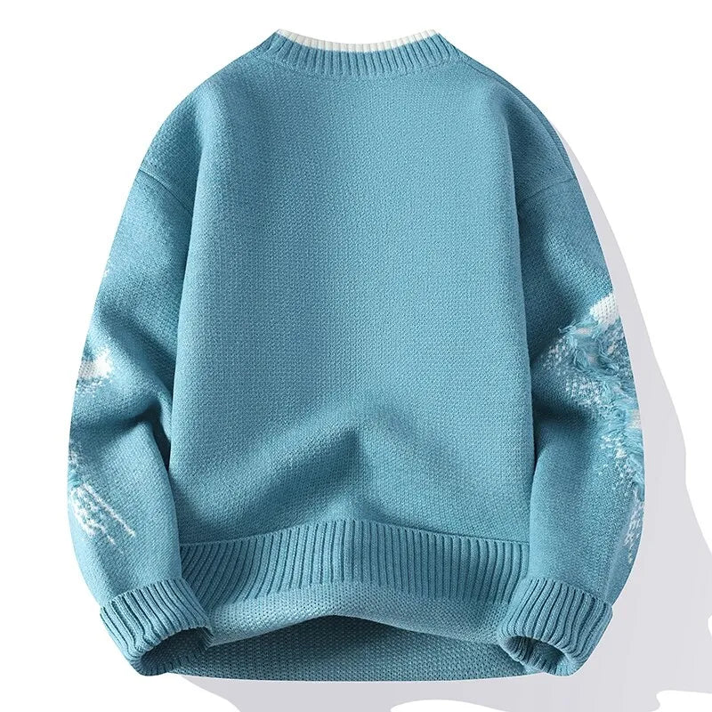 Men's Knit Sweater - Patchwork Casual Pullover