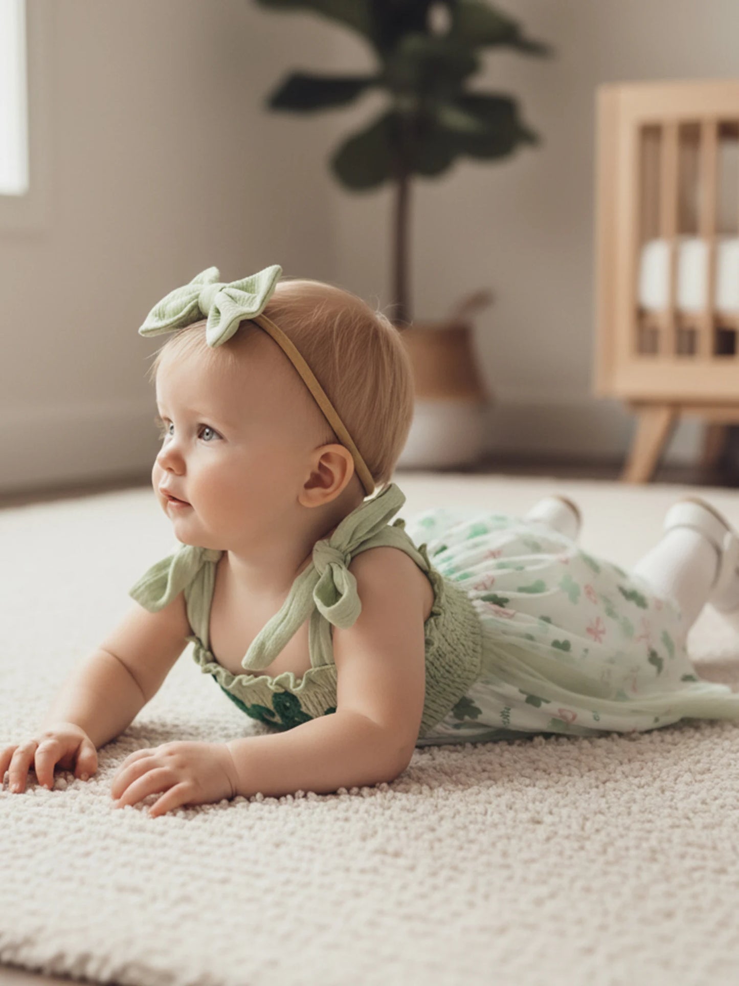 Baby Girls' Letter Embroidery Romper Dress & Headband Set