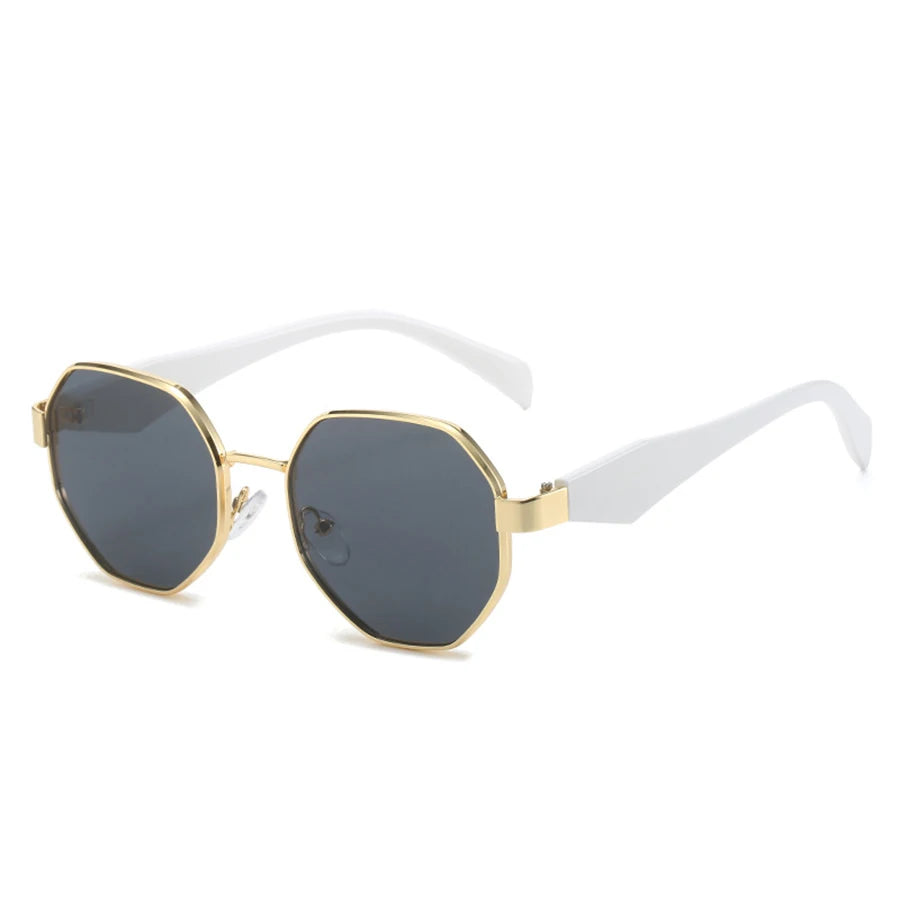 Retro Polygonal Metal Frame Sunglasses UV400