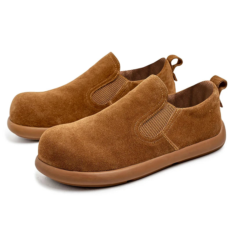 Men's Casual Sneakers British Style Loafers Slip-on Suede Leather Shoes