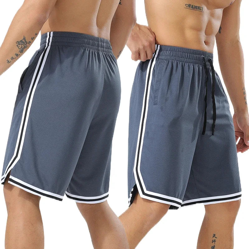 Men's Jogging Sweatpants Fitness Training Short Bodybuilding Lightweight Loose Fitting Lace Up Gym Basketball Shorts