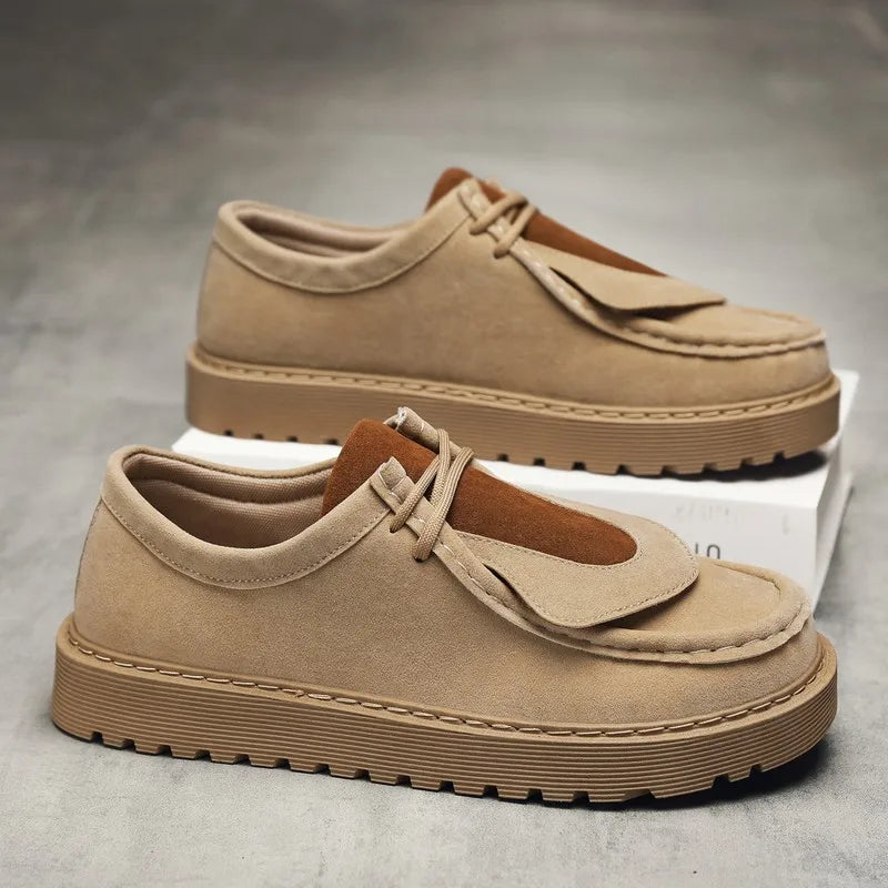 Men's Casual Platform Sneakers - Lace-Up Tennis Sports Shoes